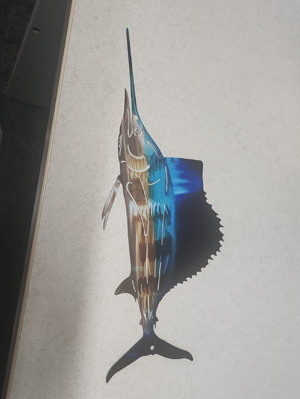 Blue and Brown Sailfish Wall Art